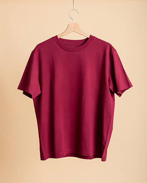 istock Burgundy Red T-shirt on Neutral Background 2231372041