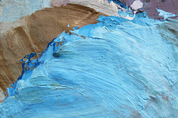 Sea oil painting. Abstract turquoise seascape. Impressionism, plein-air sketch, fragment of a wave. The concept of summer, rest. Artistic pictorial background for creative design of postcards, covers.