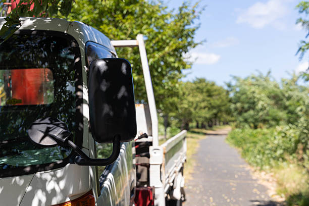 istock Truck driver's seat and mirror 2231381693