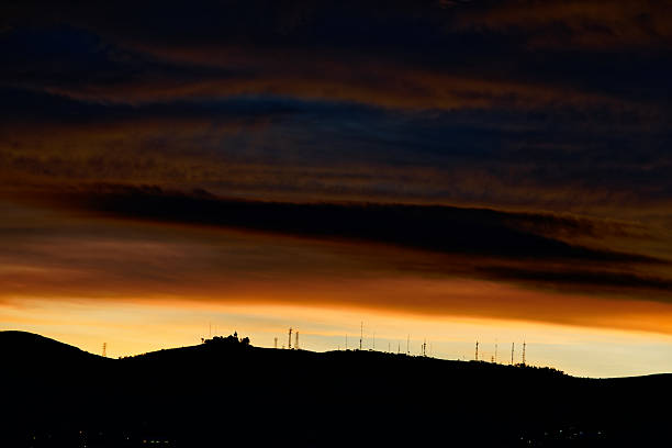 Extremely dramatic sky above the Puebla city, Mexico Clouds, sunbeams, abstract shapes and storm