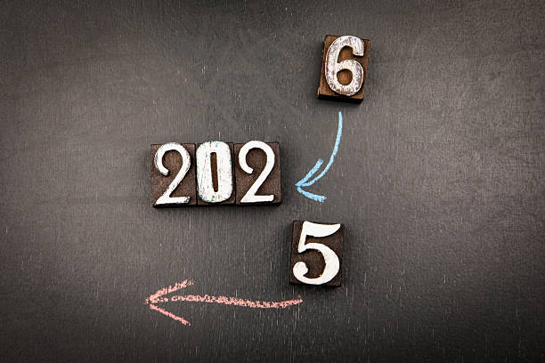 istock Year change from 2025 to 2026 with chalk arrows 2231396502