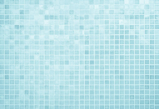 istock Blue light ceramic wall chequered and floor tiles mosaic background in bathroom, kitchen. Design pattern geometric with grid wallpaper texture decoration pool. Simple seamless abstract surface clean. 2231399888