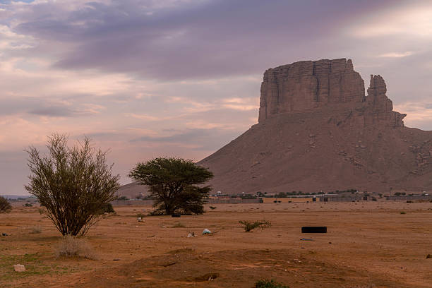 istock Vast Arabian desert landscape in Saudi Arabia, characterized by rugged sandstone formations and sparse vegetation 2231403099