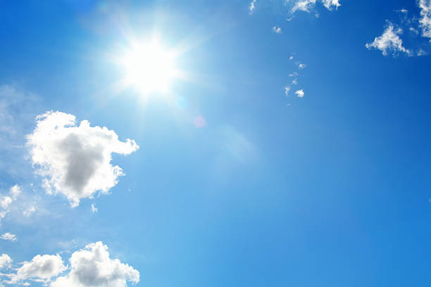 istock Freshness of sunny blue sky with shinning sun background 2231414042