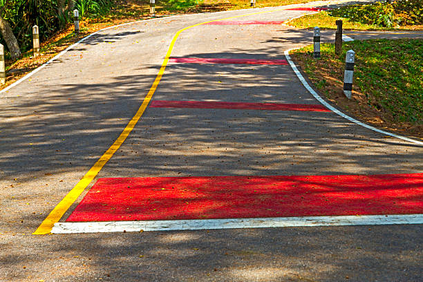 Road route symbol in National Park Bang Baet Beach, Prachuap Khiri Khan Province in Thailand is famous for travel and relax.