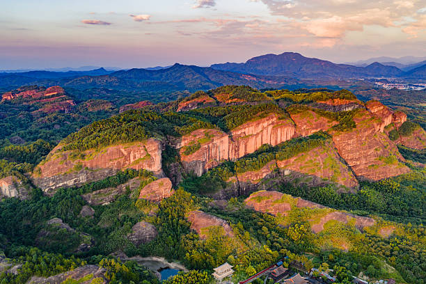 istock Danxia landform river scenery at sunrise and sunset 2231422567