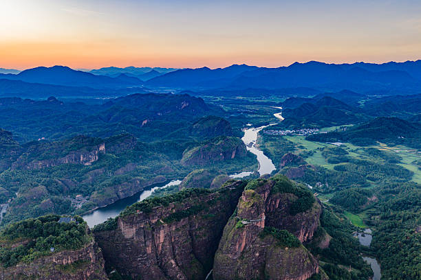 istock Danxia landform river scenery at sunrise and sunset 2231423130