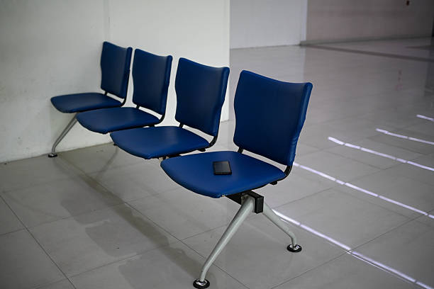 Monochrome image of waiting room bench