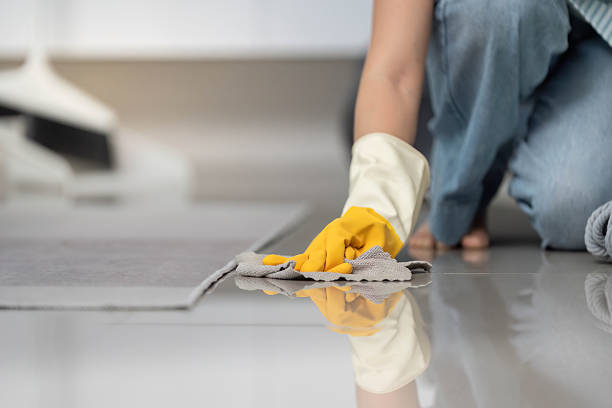 istock Home Cleaning. Person using cloth and spray for deep cleaning surfaces. 2231433826