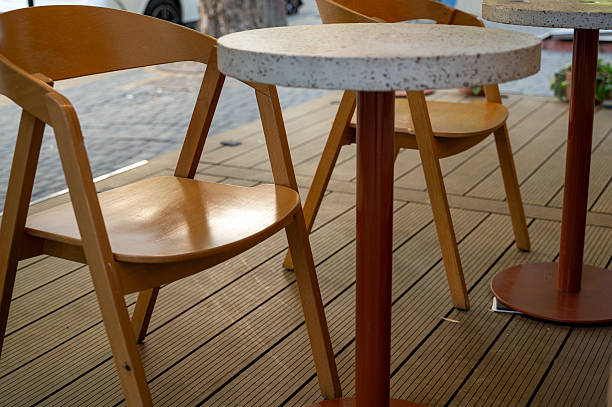 istock Table and chair in coffee shop for texture 2231435316
