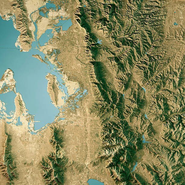 istock Wasatch Mountains Utah Satellite Topographic Map 3D Render True Color 2231438223