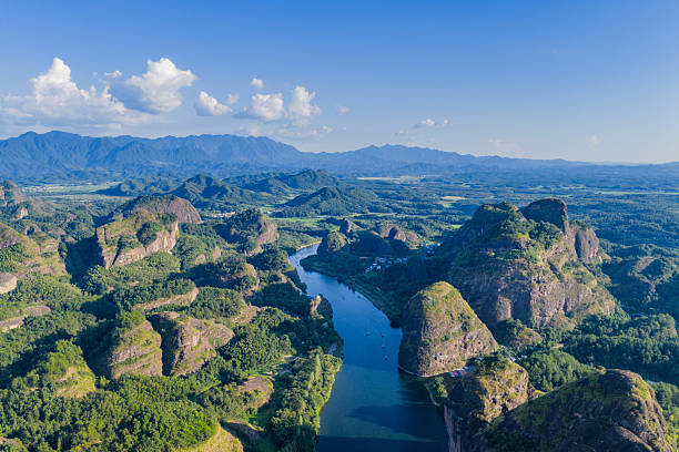 istock Danxia landform river scenery at sunrise and sunset 2231438658