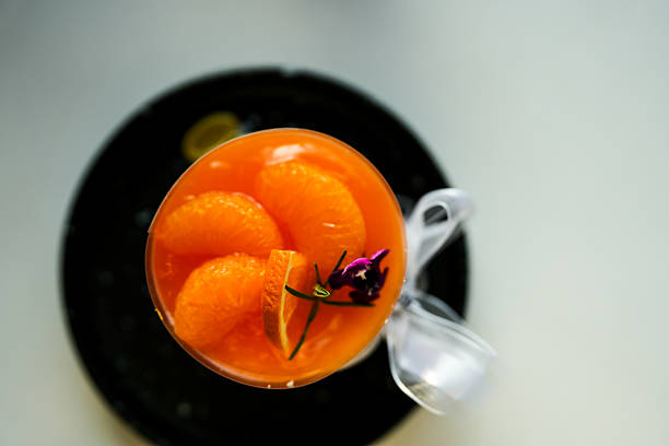 Close up of orange cake.  Delicious dessert concept