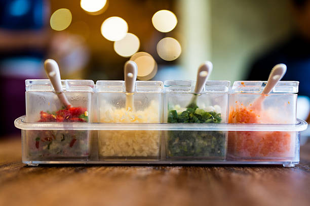 Seasoned side dishes for shabu or sukiyaki at Japan restaurant