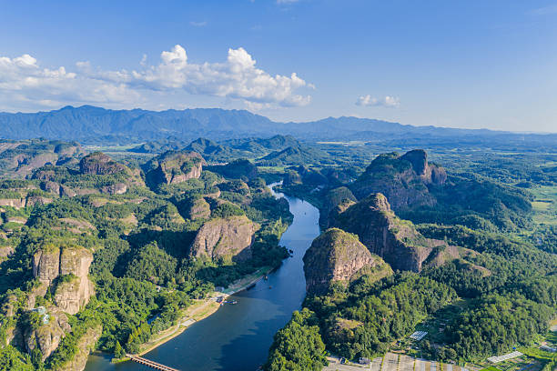 istock Danxia landform river scenery at sunrise and sunset 2231438827