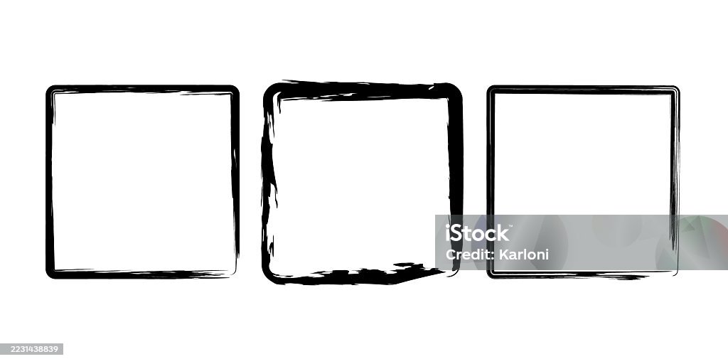 Abstract Rough Picture Frame Set Of Rough Square Frames Stock Illustration - Download Image Now ...