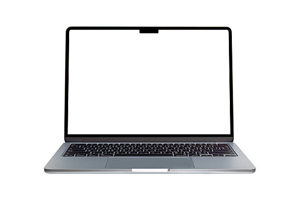 istock Laptop with customizable blank screen, isolated on white background. Perfect for themes in technology, business, finance, and advertising. 2231438979