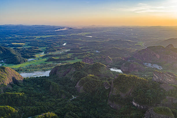 istock Danxia landform river scenery at sunrise and sunset 2231441459