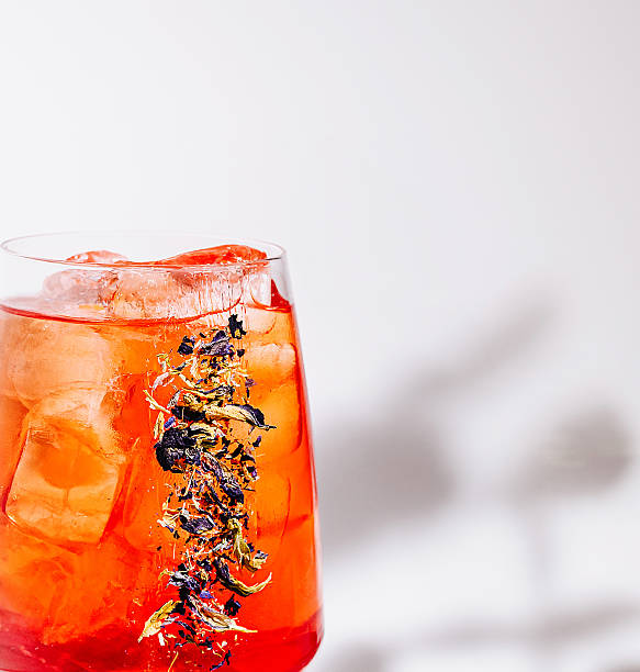 istock Refreshing herbal iced tea drink served in a glass with ice cubes 2231446835