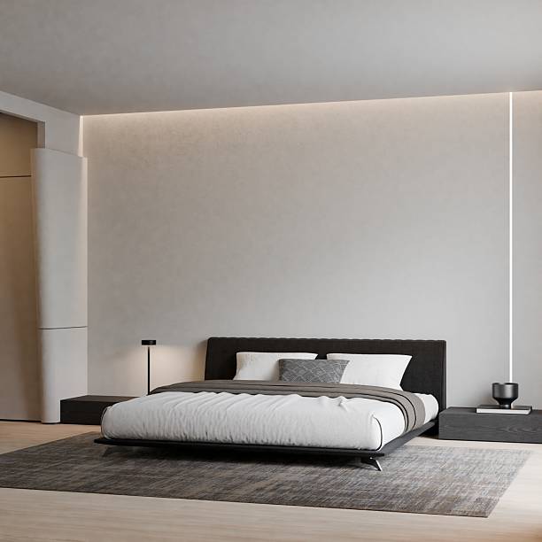 istock Modern Minimalist Bedroom Interior Poster Frame Mockup 2231447850