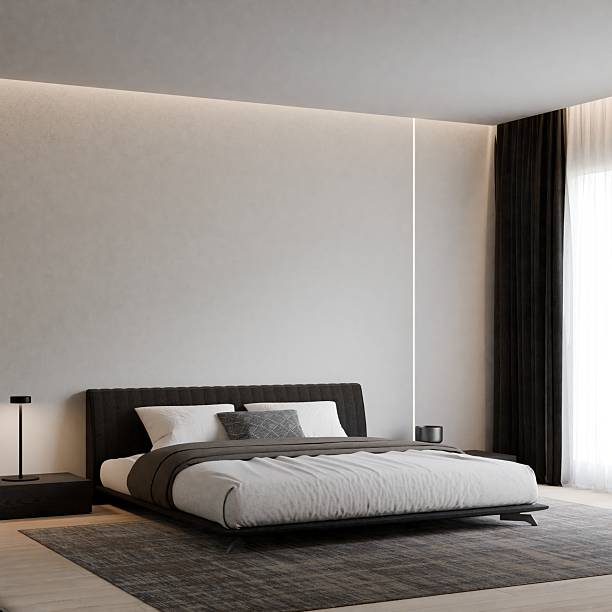 istock Modern Minimalist Bedroom Interior Poster Frame Mockup 2231448038
