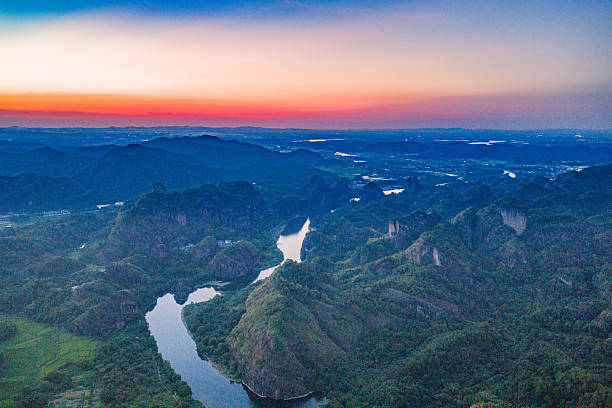 istock Danxia landform river natural scenery at sunrise and sunset 2231449028