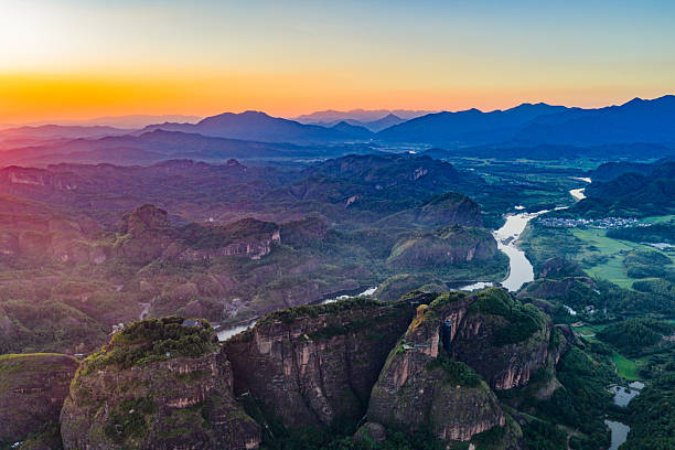 istock Danxia landform river natural scenery at sunrise and sunset 2231449202