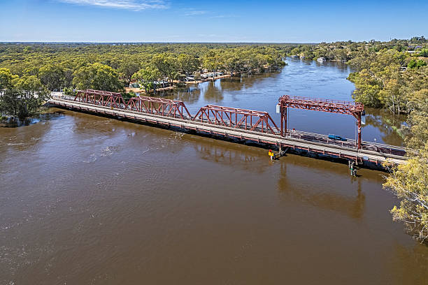 istock Aerial View Paringa Vertical Lift  Bridge Across the River Murray 2231463337