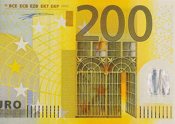 Close Up of 200 Euro Banknote Front Side
