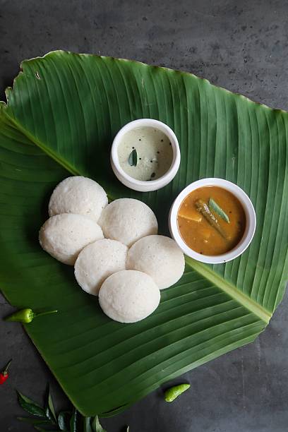 istock Idly sambar and coconut chutney 2231463834