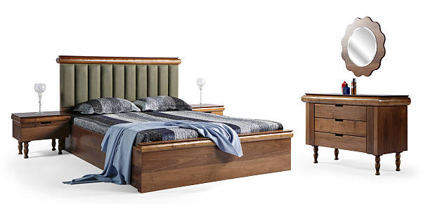 istock Double bed , chest of drawers 2231470373
