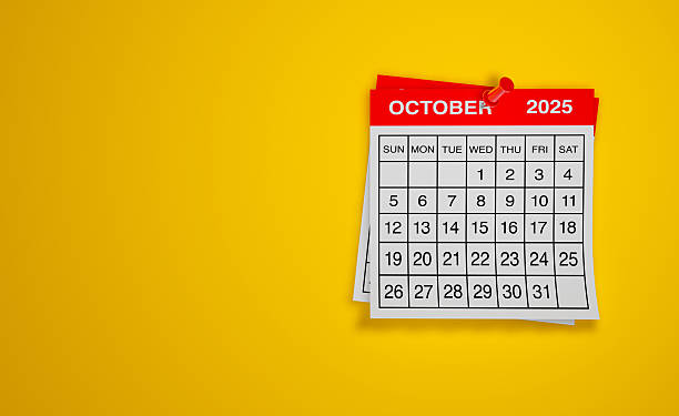istock October 2025 Calendar on Yellow Background 2231472090