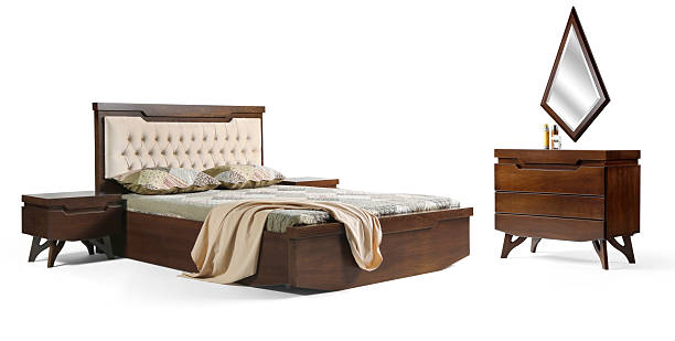 istock Double bed , chest of drawers 2231476706