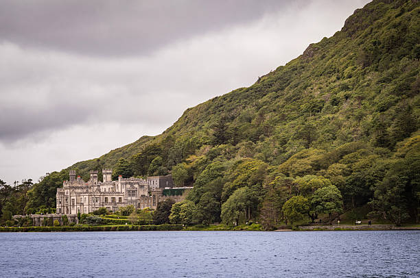 County Galway, Ireland - August 20th 2018: A view of the magnificent Kylemore Abbey - the Benedictine monastery on the grounds of Kylemore Castle in Connemara, County Galway, Ireland.