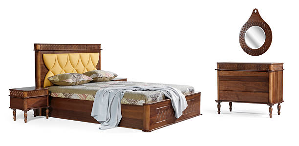 istock Double bed , chest of drawers 2231481420