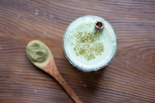 istock smoothie matcha in glass crystal glass 2231484029
