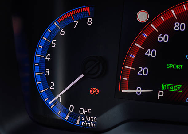 istock Car dashboard tachometer and speedometer close-up 2231485507