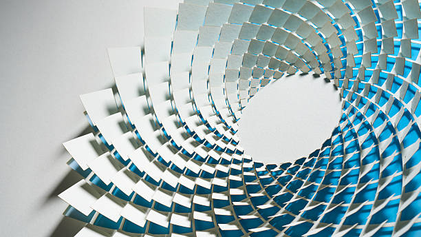 istock Spiral Diamond Mandala Paper Sculpture with Blue Gradient and Geometric Depth 2231492660