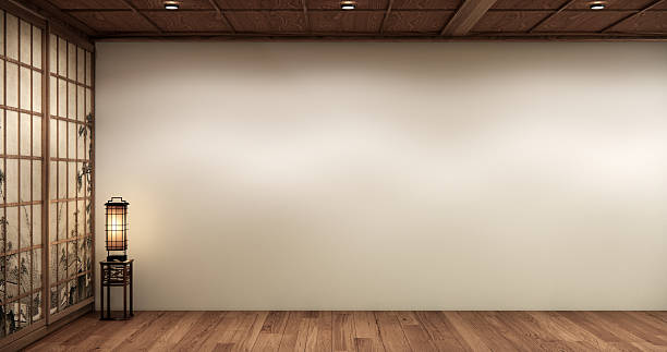 istock Architecture and interior concept Empty room and wood panels wall background 3D illustration rendering 2231494108
