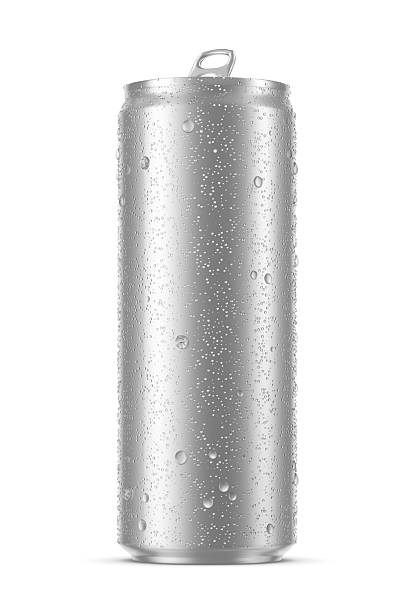 istock Chilled sleek drink can 355ml with water droplets isolated on white. 3D rendering. 2231495066