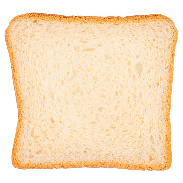 istock Single slice of white bread isolated on white background 2231495596