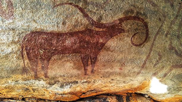 istock Ancient time's rock painting made by cave man 2231502900