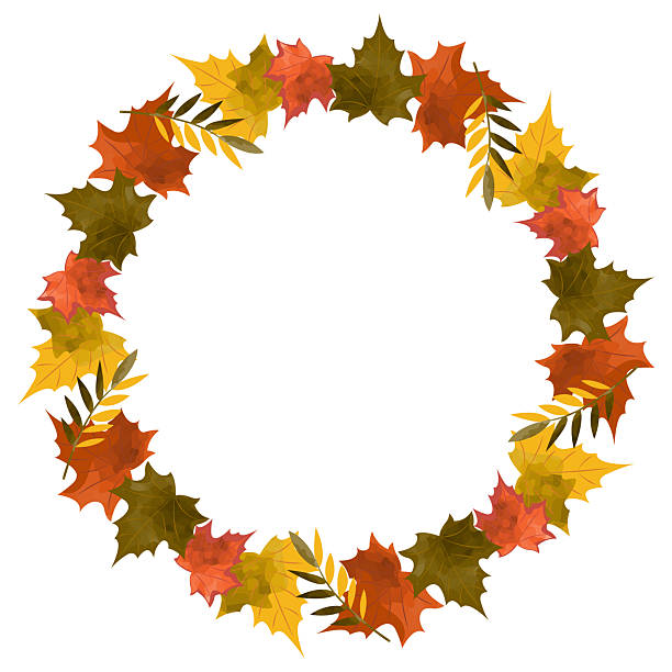 istock Frame with maple leaves in the shape of a circle. Wreath, framing with copy space. 2231520072