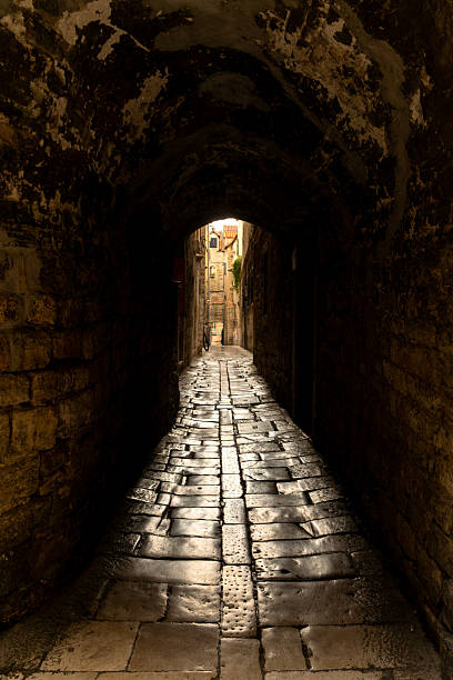 A photograph of a narrow street in Split, Croatia.