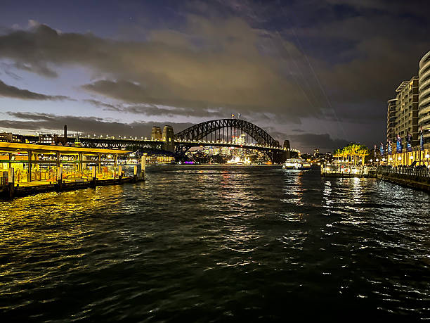 Circular Quay at night Sydney Harbour