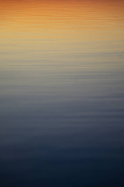 Minimalist Dusk Sky Reflecting on Calm, Tranquil water