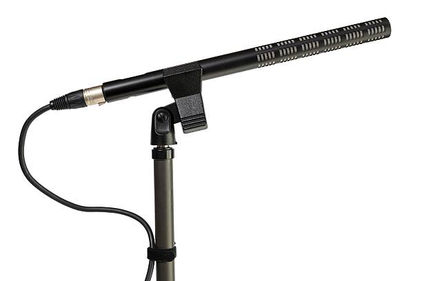 istock Professional shotgun microphone isolated on white background 2231530128