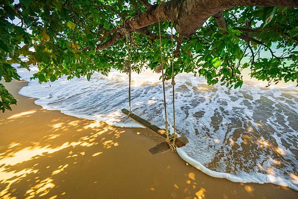 Klong Muang Beach with wooden swing over water, Thailand, Krabi