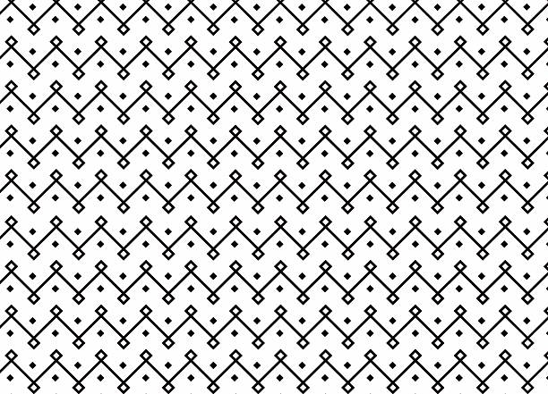 Abstract geometric pattern with diamonds and zigzag lines on a green background. Minimalistic seamless design suitable for wallpapers, packaging, textiles, or digital projects.