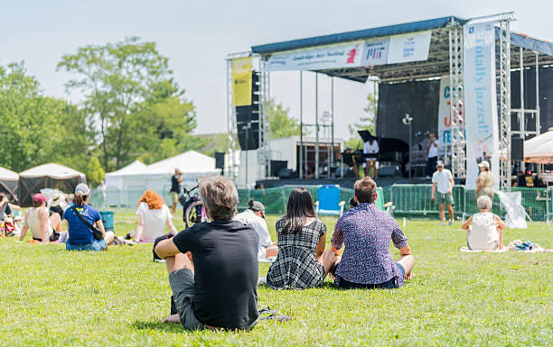 Cambridge, Massachusetts - USA, July 25, 2025. Musicians and audiences of all ages enjoy the traditional Cambridge Jazz Festival during the summer.